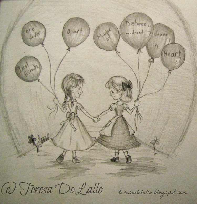 Рисунки связанные с дружбой карандашом