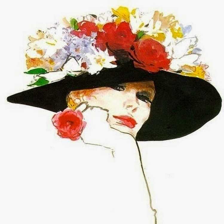 Картина девушка в шляпке