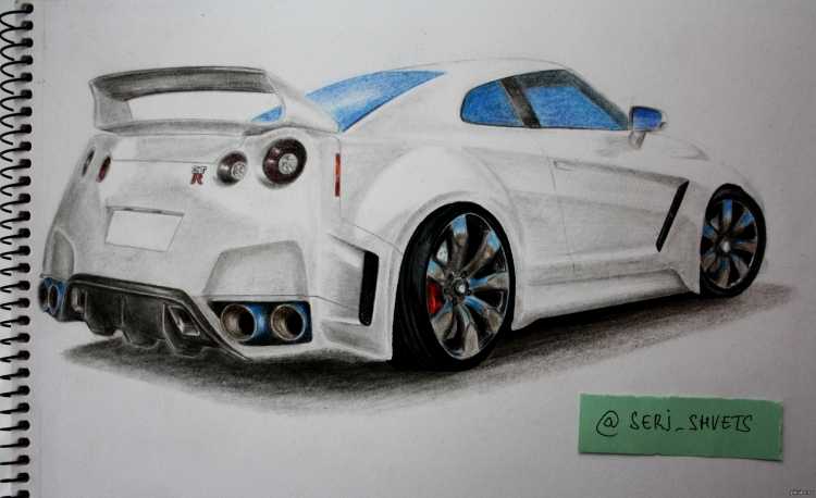 Nissan GTR r35 рисунок