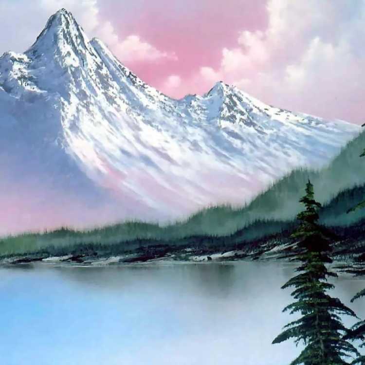 Боб Росс картины горы