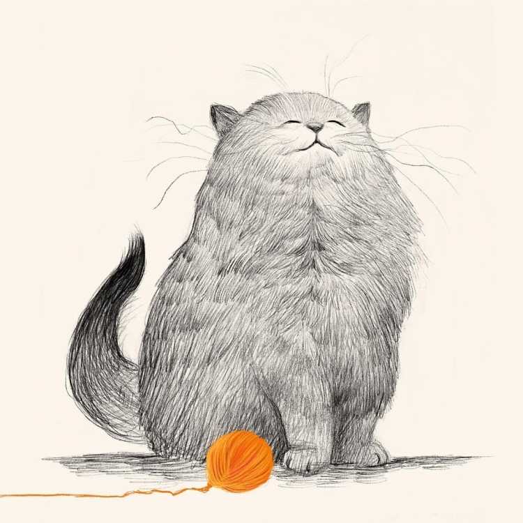 Нарисовать пухлого кота