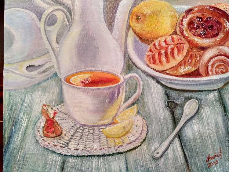Натюрморт завтрак живопись
