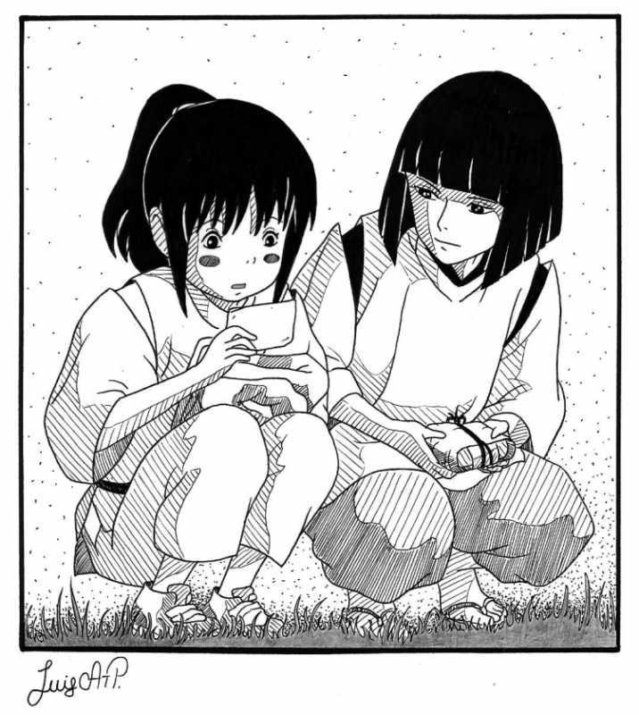 Манга Унесенные призраками чб