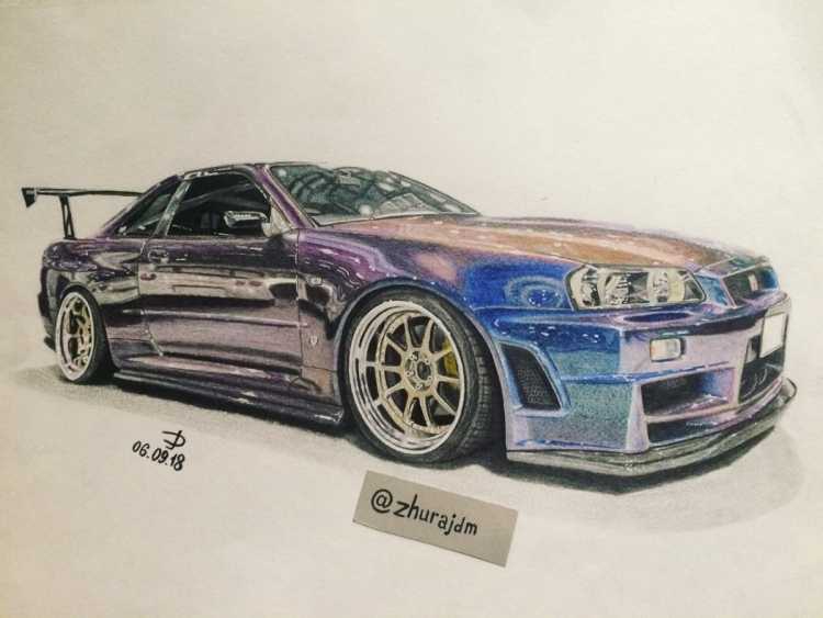 Nissan Skyline GTR r34 draw