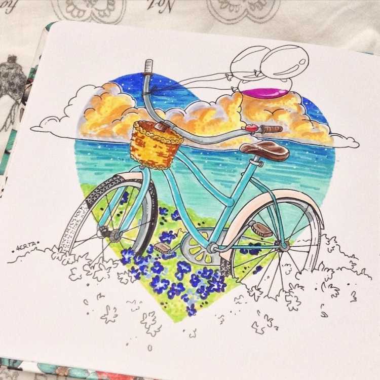 Иллюстрация путешествие маркерами