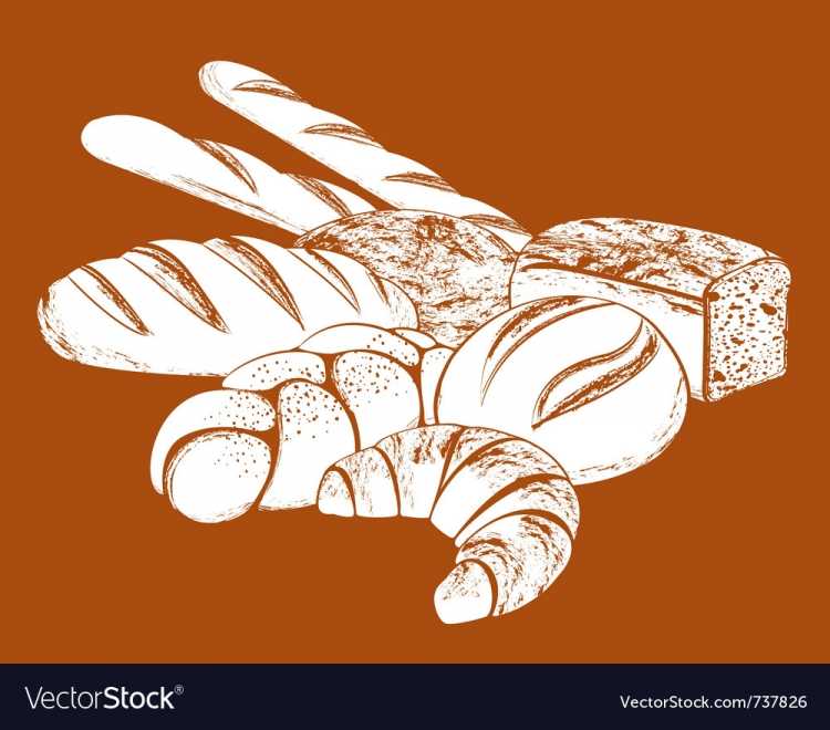 Хлебобулочные изделия вектор арт
