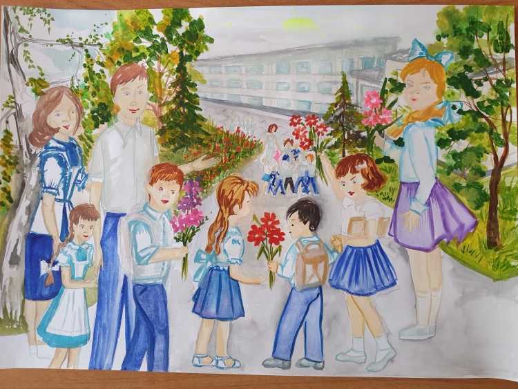 Раскраска 1 сентября школа