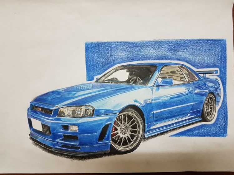 Nissan Skyline gt-r r34 drawing