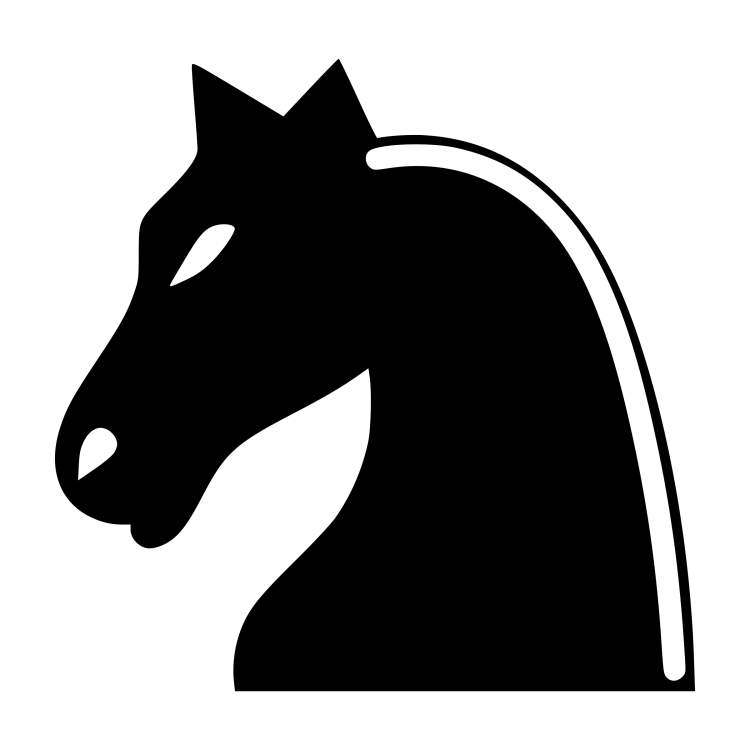 Шахматный конь силуэт вектор