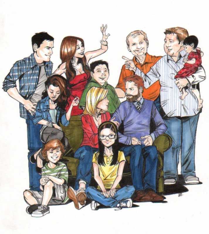 Многодетная семья арт