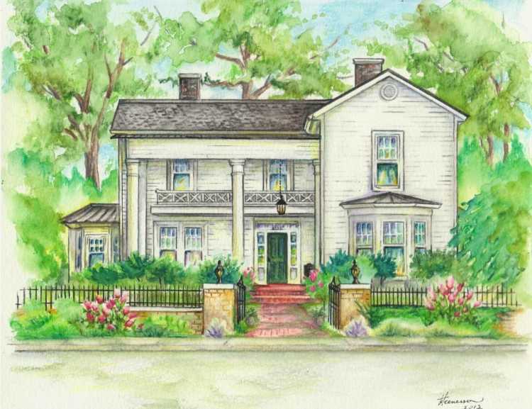 Дом цветными карандашами