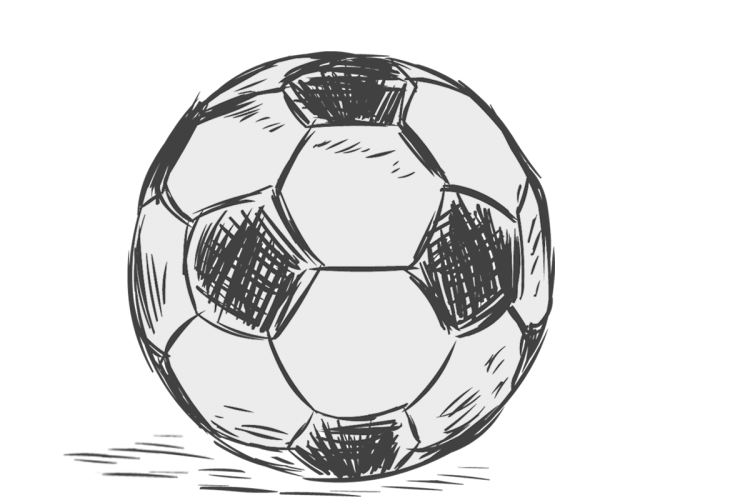 Рисование футбольный мяч