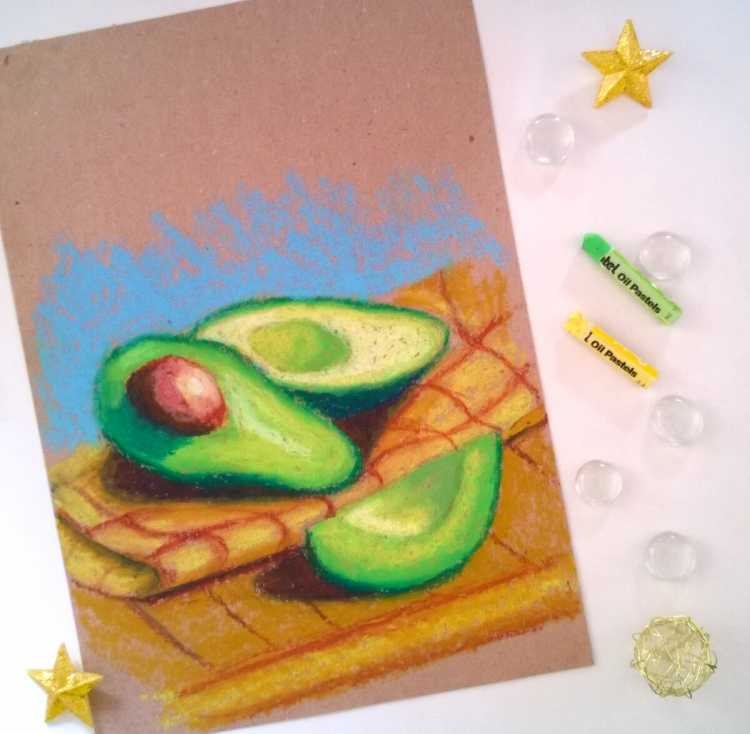 Рисунки масляными мелками