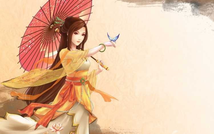 Японка рисунок в полный рост