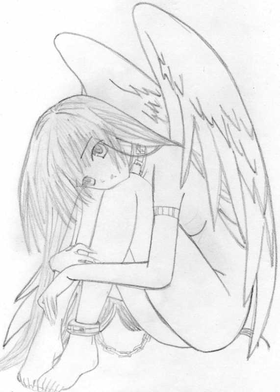 Раскраски сложные ангелов аниме