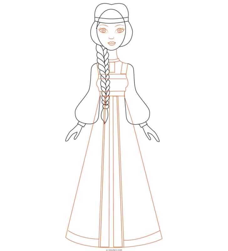 Русский народный костюм рисунок