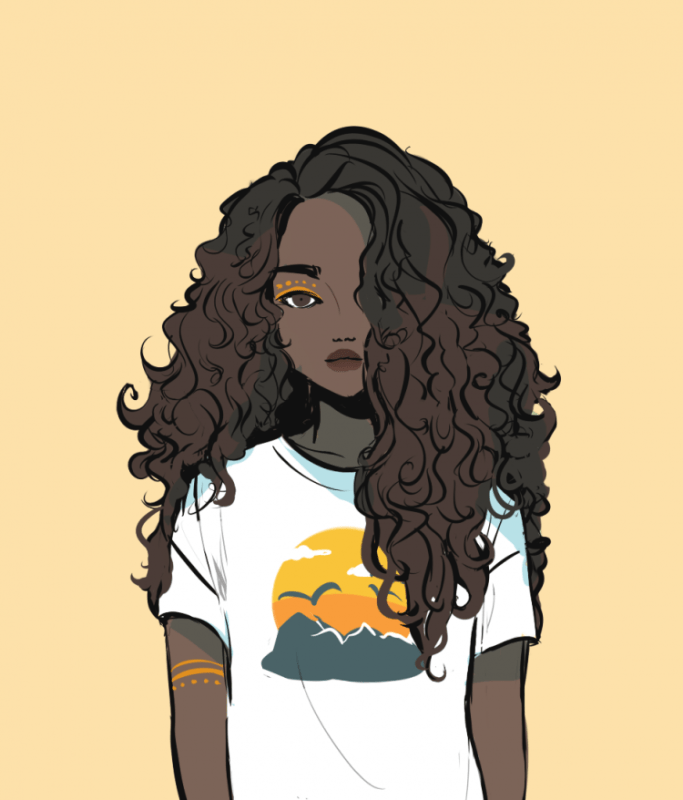 Кудрявая девушка