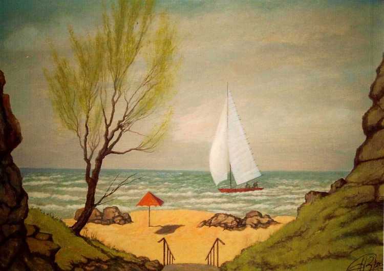 Живопись Фалька пейзаж с парусником