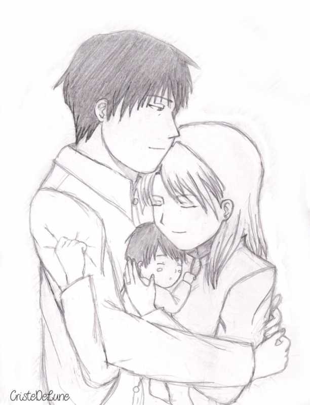 Аниме семья для срисовки