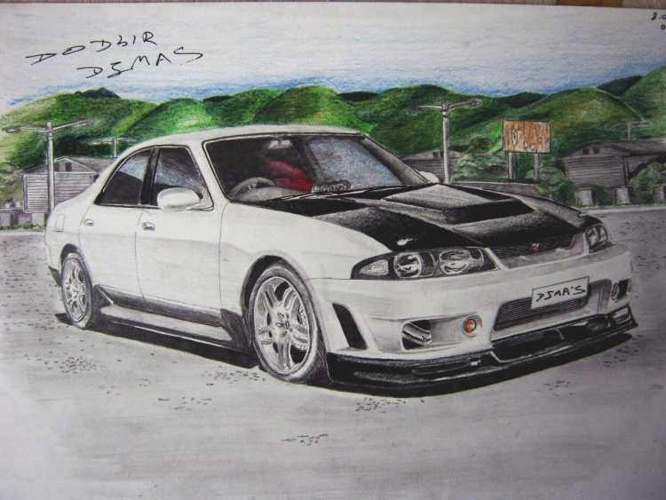 Nissan Skyline r33 рисунок