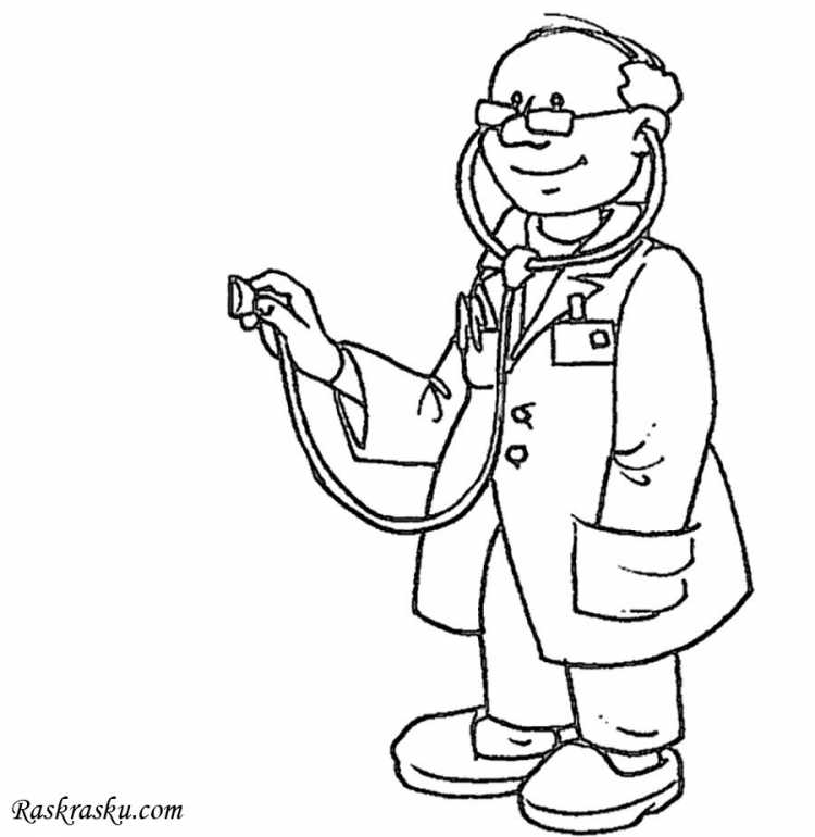 Раскраска врач для детей