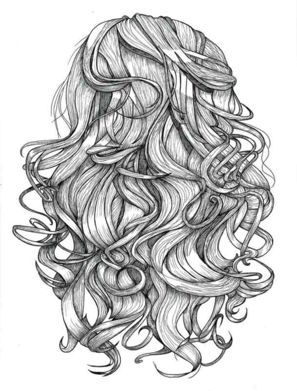 Волосы карандашом