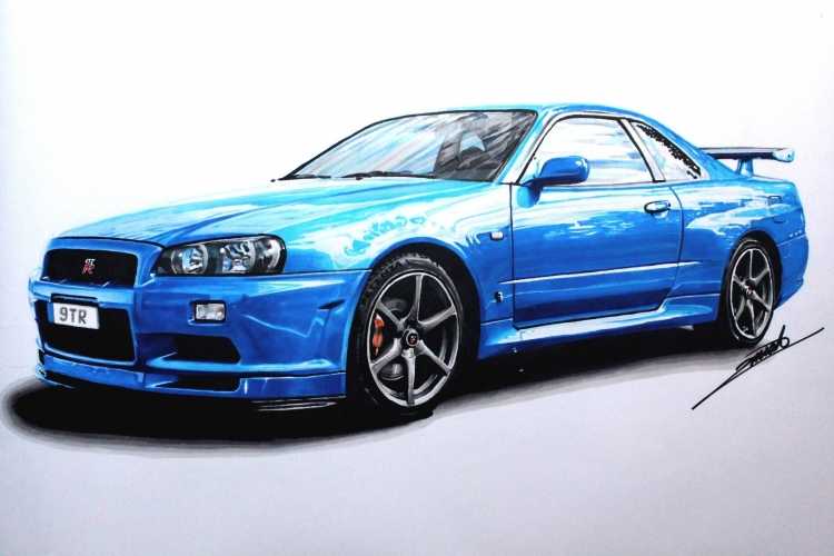 Nissan Skyline GTR r34 draw