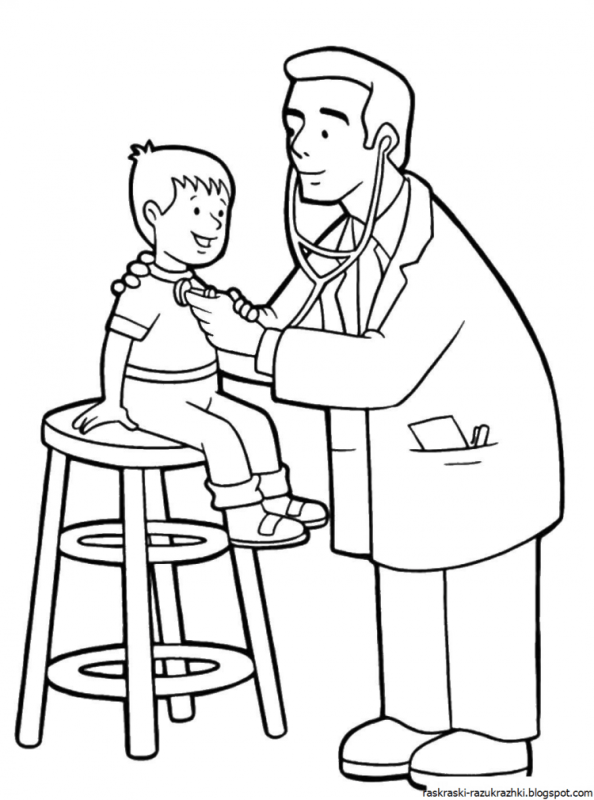 Раскраска врач для детей