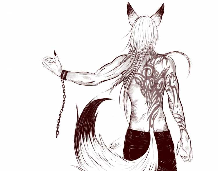 Кицунэ Лис демон арт