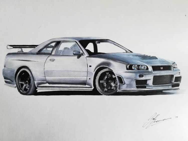R34 Skyline gt-r Art