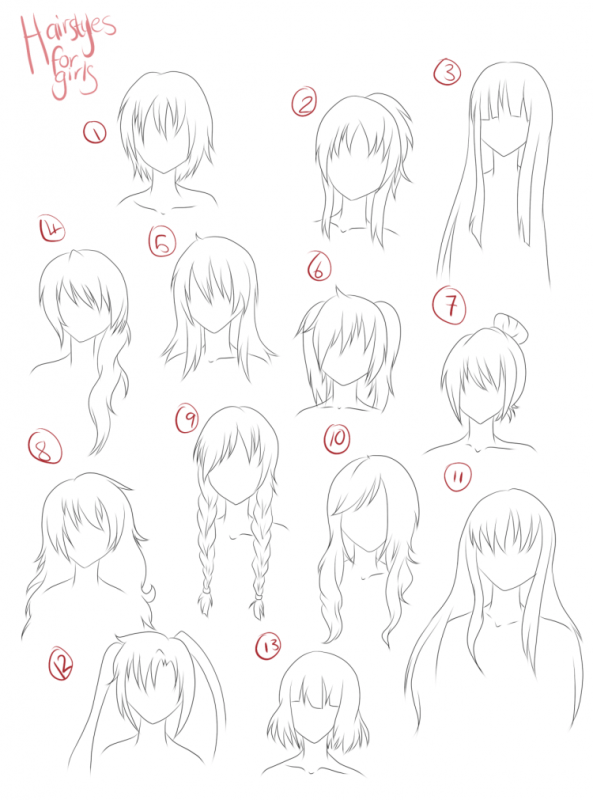 Раскраска волос аниме поэтапно