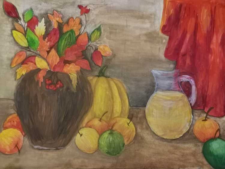 Акварель натюрморт тыквы ала Прима