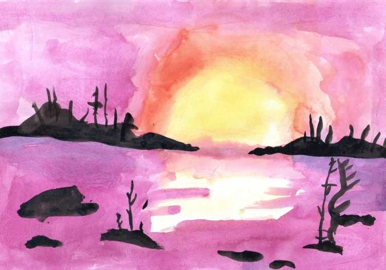 Рисунки на свободную тему красками