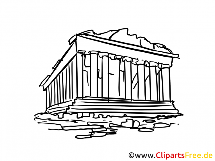 Храм Парфенон в Афинах рисунок
