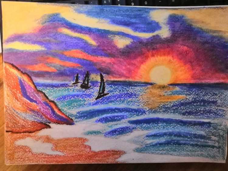 Рисование масляными мелками