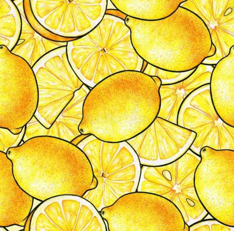 Жёлтый фон Лимончики