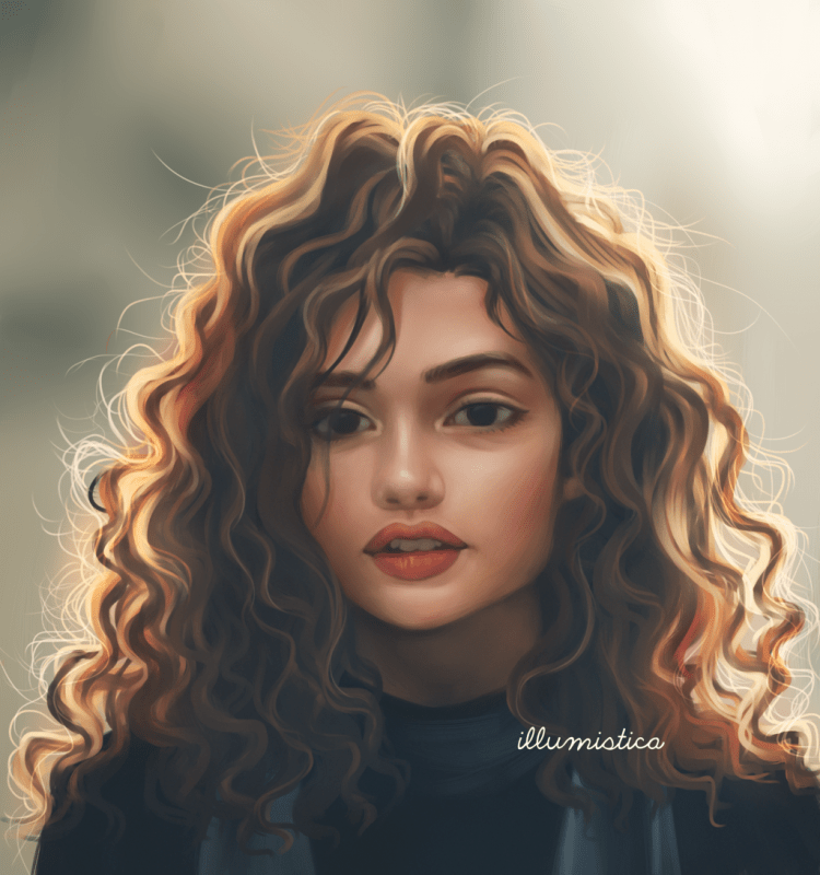 Арты девочек с кудрявыми волосами