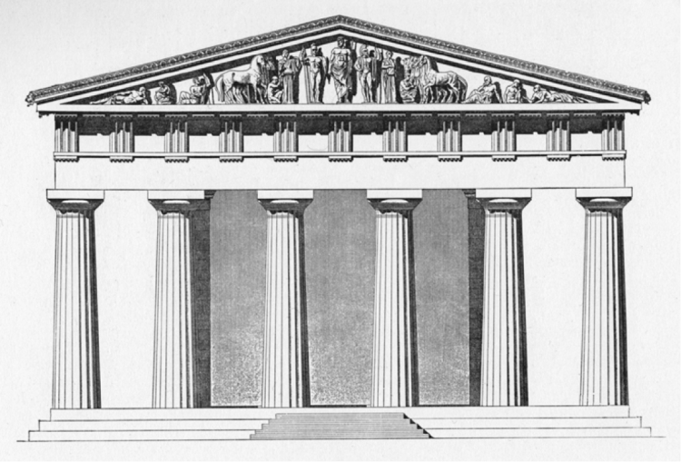 Храм Зевса в Олимпии дорический ордер