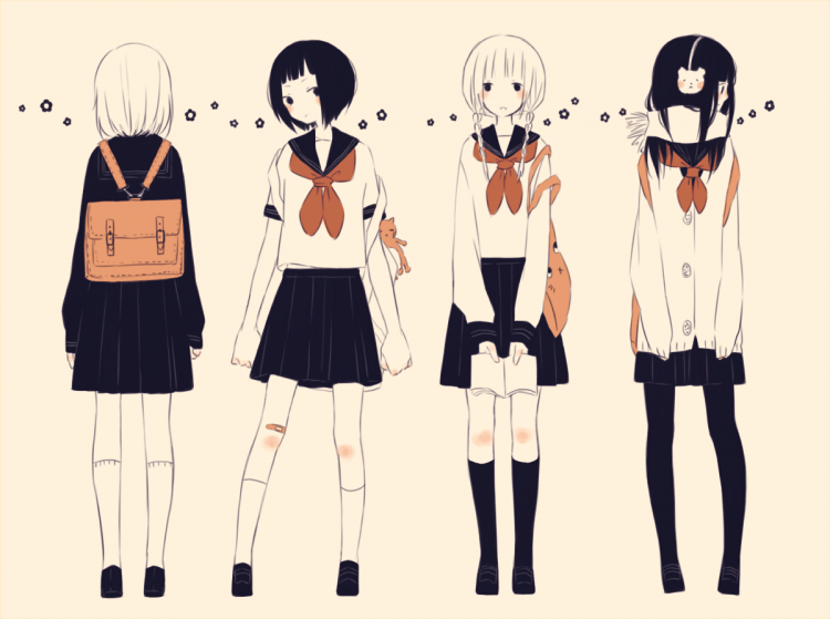 Референсы девушки Школьная форма