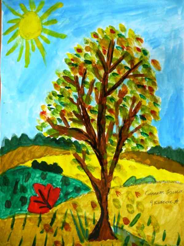 Прощай осень рисование