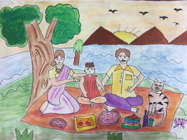 Рисунок на тему пикник