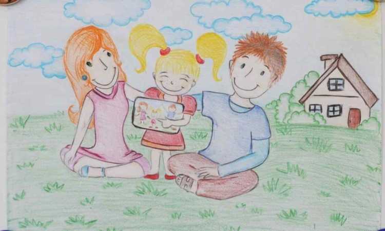 Рисунки на тему многодетная семья