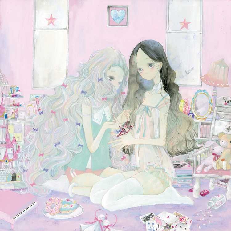 Аниме девушка в пастельных тонах