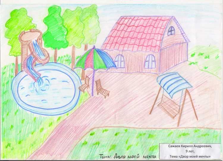 Рисунок на тему мой дом мой двор
