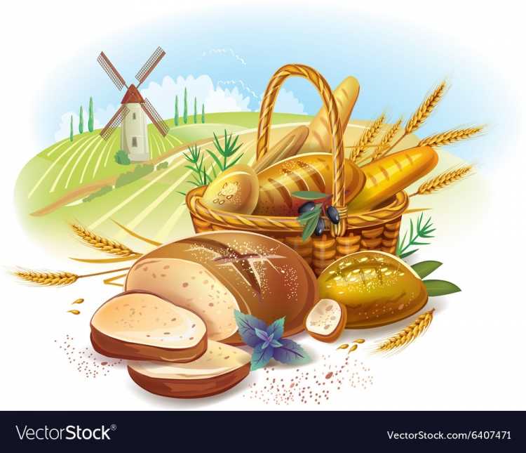 Иллюстрации хлебобулочных изделий для детей