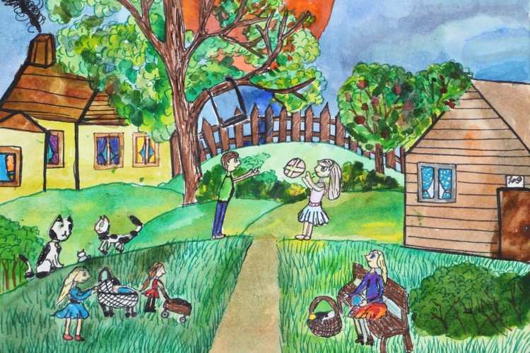 Конкурс рисунков лето в деревне