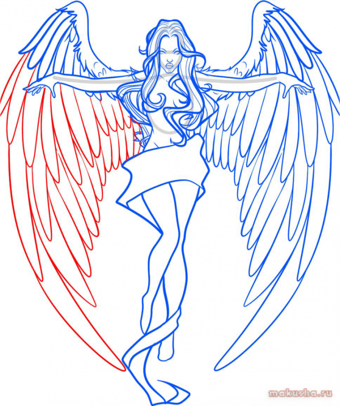 Разукрашки для девочек аниме ангелы