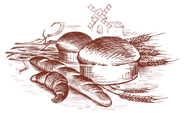 Хлеб и хлебобулочные изделия карандашом