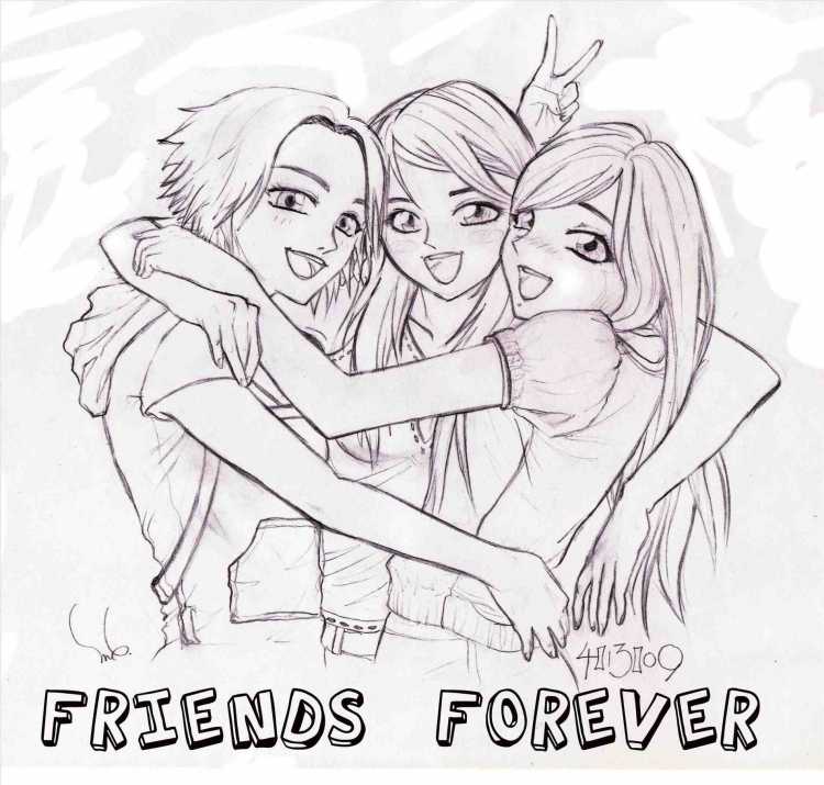 Рисунки для срисовки друзья