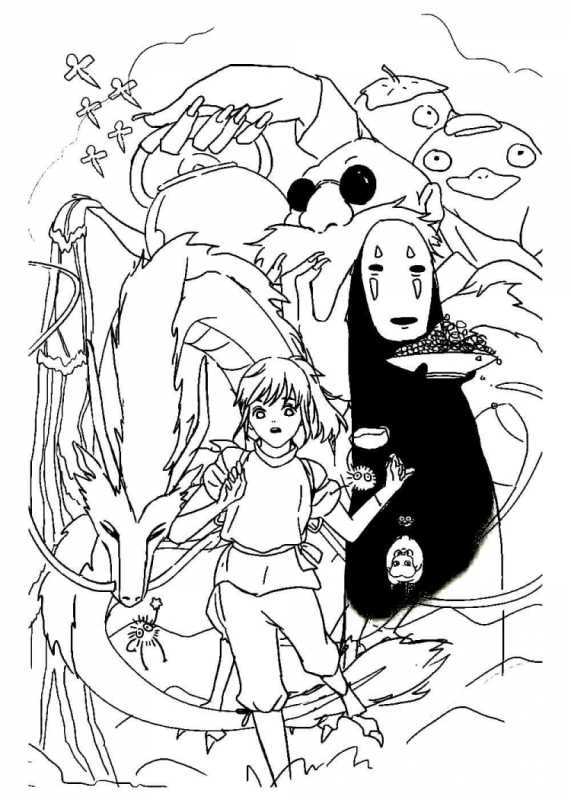 Раскраски аниме Унесенные